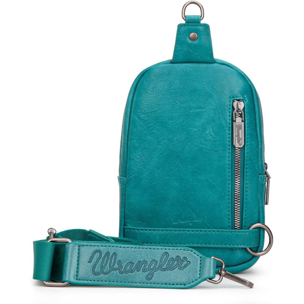 Wrangler Turquoise Aztec Knitted Crossbody Sling Bag for Women - Picture 5 of 7